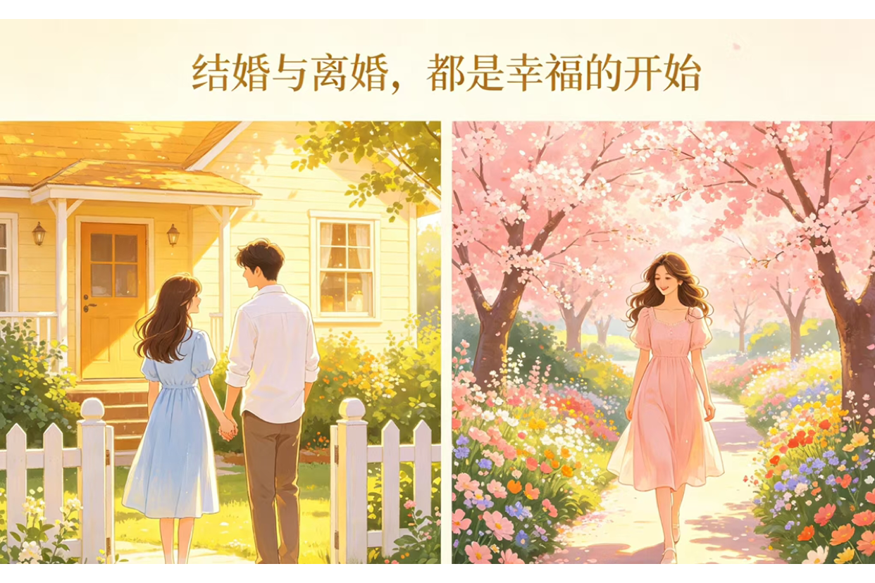 结婚，离婚，都是幸福的开始